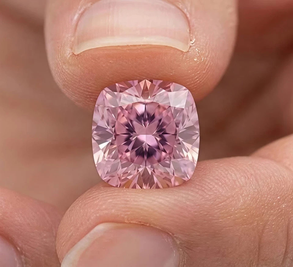 2CT Cushion Cut Pink Color Loose VVS1 Diamond Premium Quality 7.50 MM Gemstone