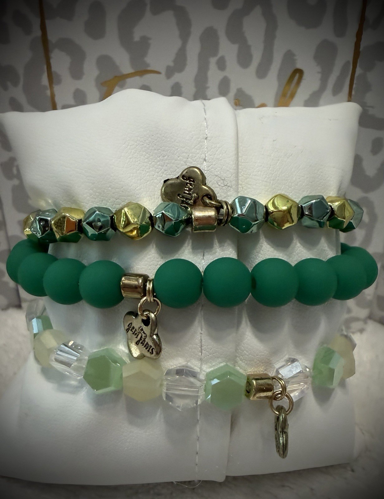 New ERIMISH Bracelet- Purple, Taupe Gray & Gold