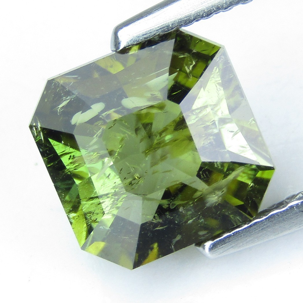 3.07Cts Classic Natural Green Tourmaline 8.5mm Ascher Cut Loose Gemstone