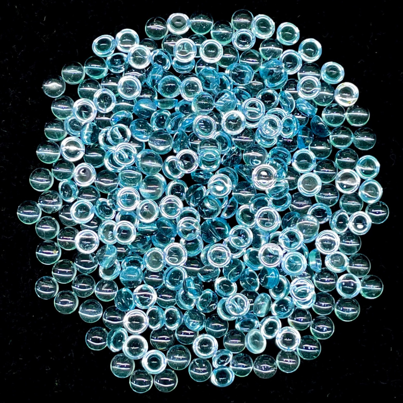 40 Pcs Natural Sky Blue Topaz 4.7-5mm Round Shape Loose Cabochon Gemstones Lot