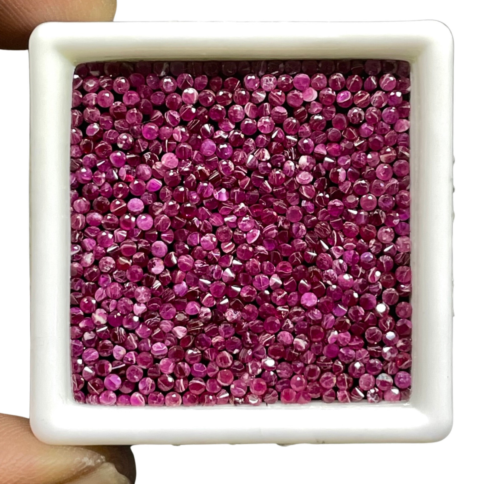 100 Pcs Natural Ruby 1.4mm Round Cut Rich Red Loose Gemstones Wholesale Lot