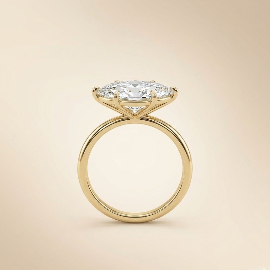 3.00 Ct Pear-Cut VS1 Lab Grown Diamond Wedding Engagement Ring 14k Yellow Gold