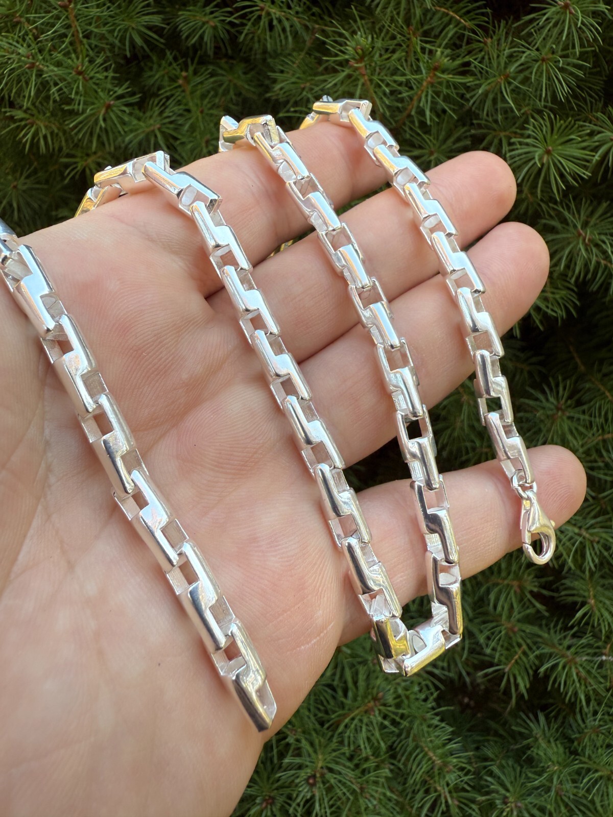 Real 925 Sterling Silver Handmade Custom 6mm Bullet Rolo Chain Necklace 18-28″