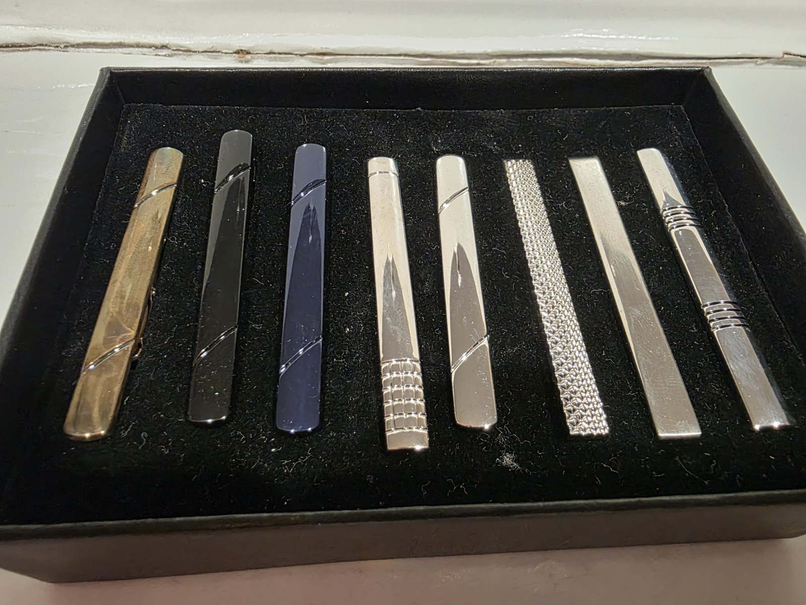 Professional 8pc. Multi Colored Tie Clips