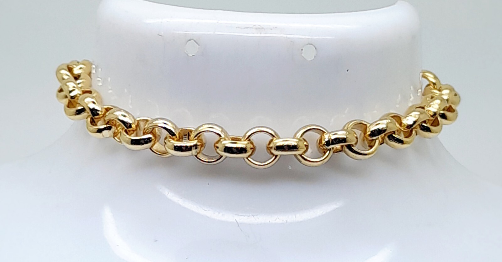 B001 Vintage style 7 inch 7.5mm 14kgp Women metal link Chain fashion Bracelet