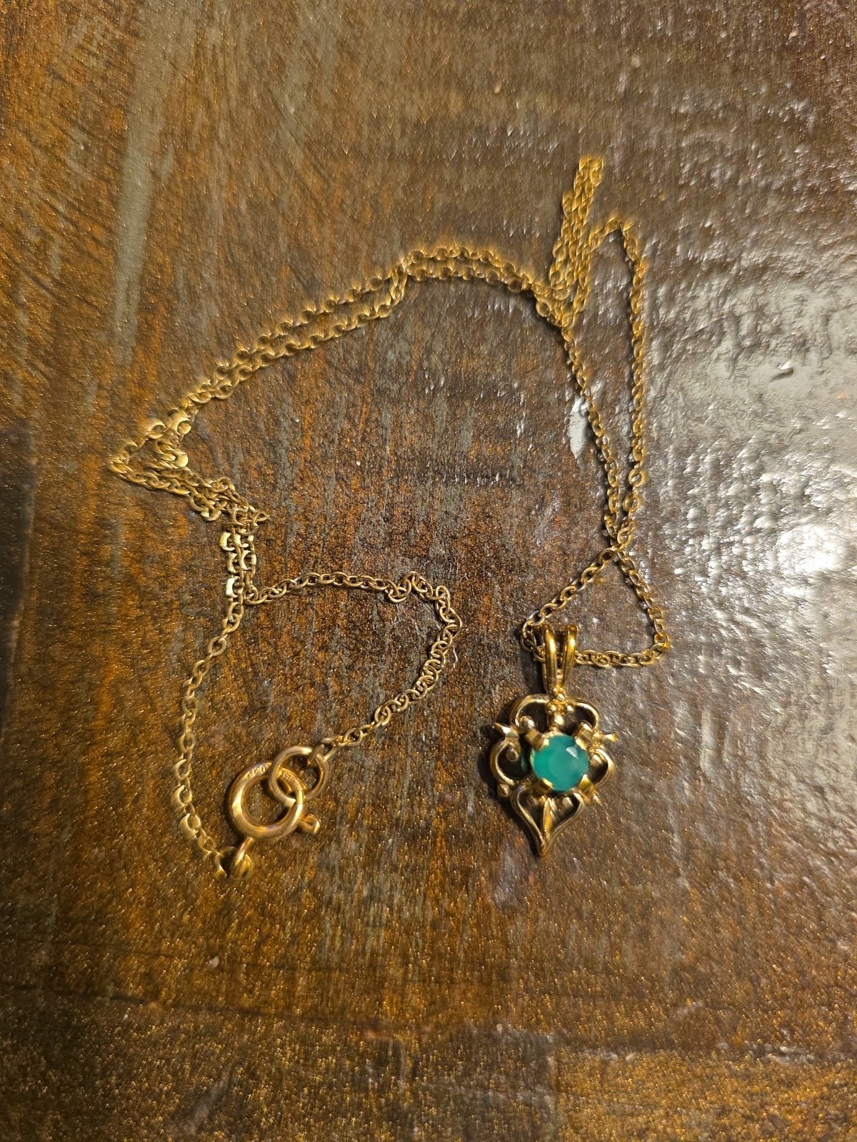 Necklace 14k Gold Filled Pendant Necklace -14k G.F. Gemstone Pendant Necklace