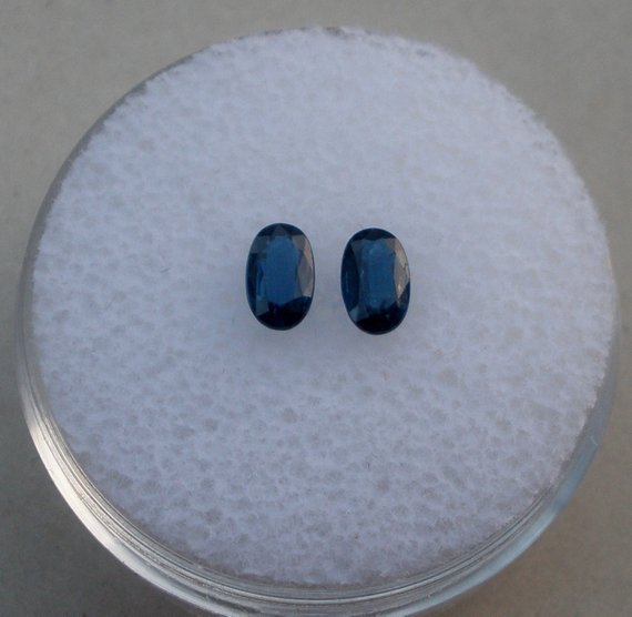 Blue Sapphire Oval Loose Faceted Natural Gem Pair 5x3mm each
