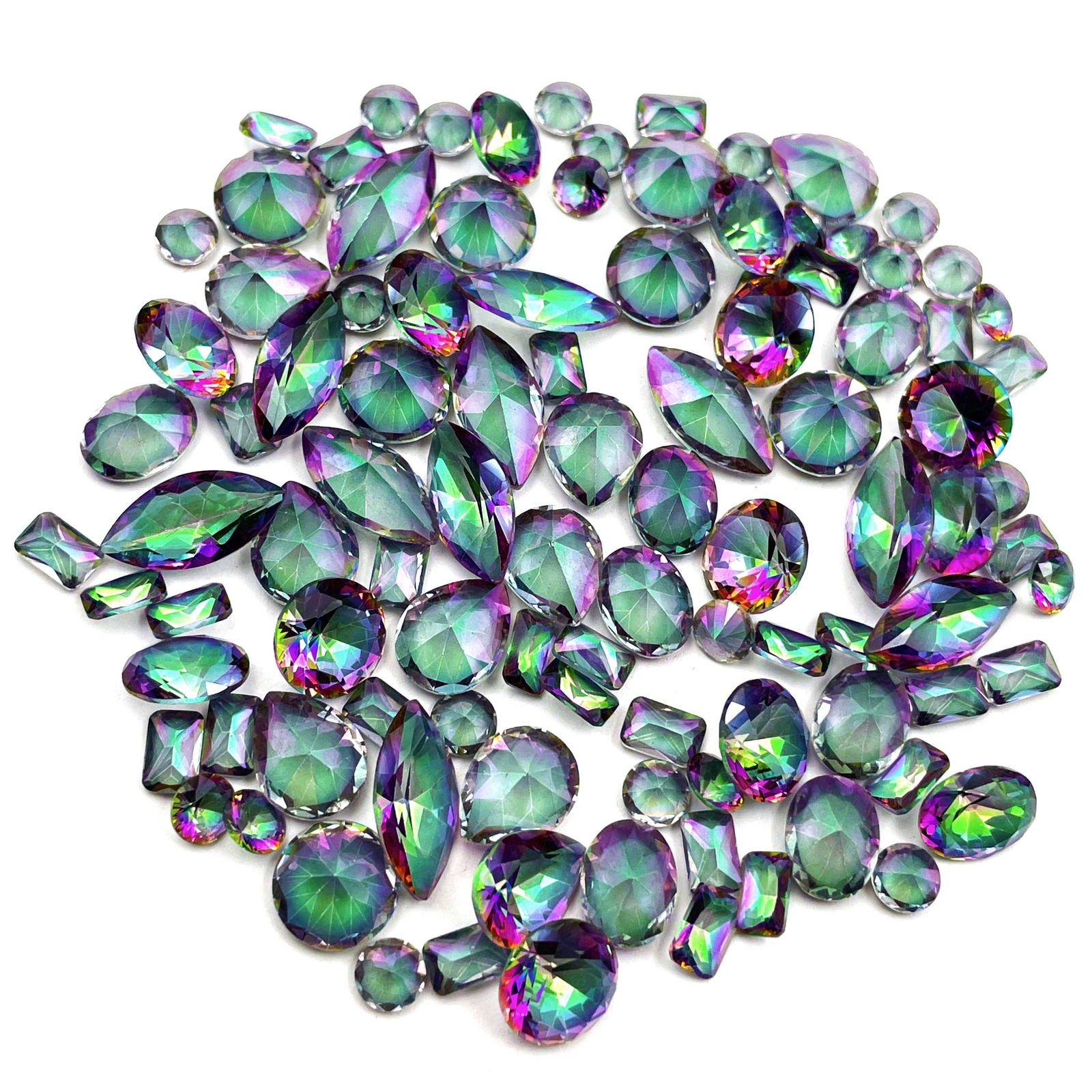 Mystic Quartz Mix Cut Loose Gemstone Rainbow Mystic Lot 76 Pcs 5-14 mm 100 CT