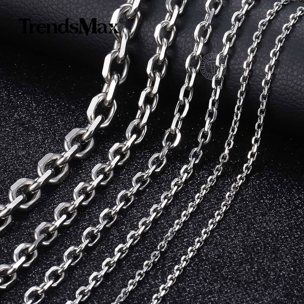 USA Stock 2/3/4mm 18-28″ Stainless Steel Mens Silver Rolo Cable Chain Necklace