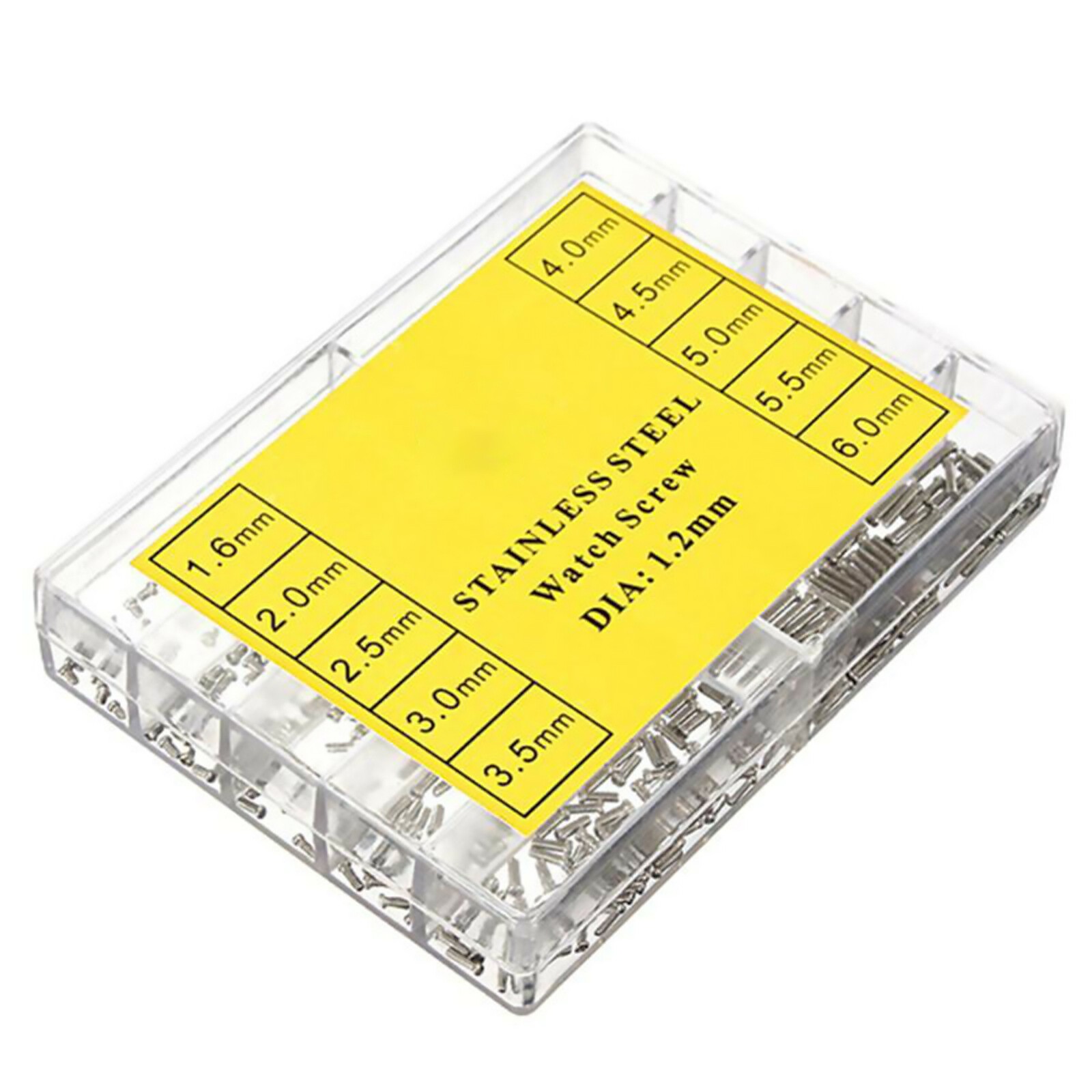 600PCS Steel Watch Back Cover Screw Phillips Watch Repairing Tools W/Box
