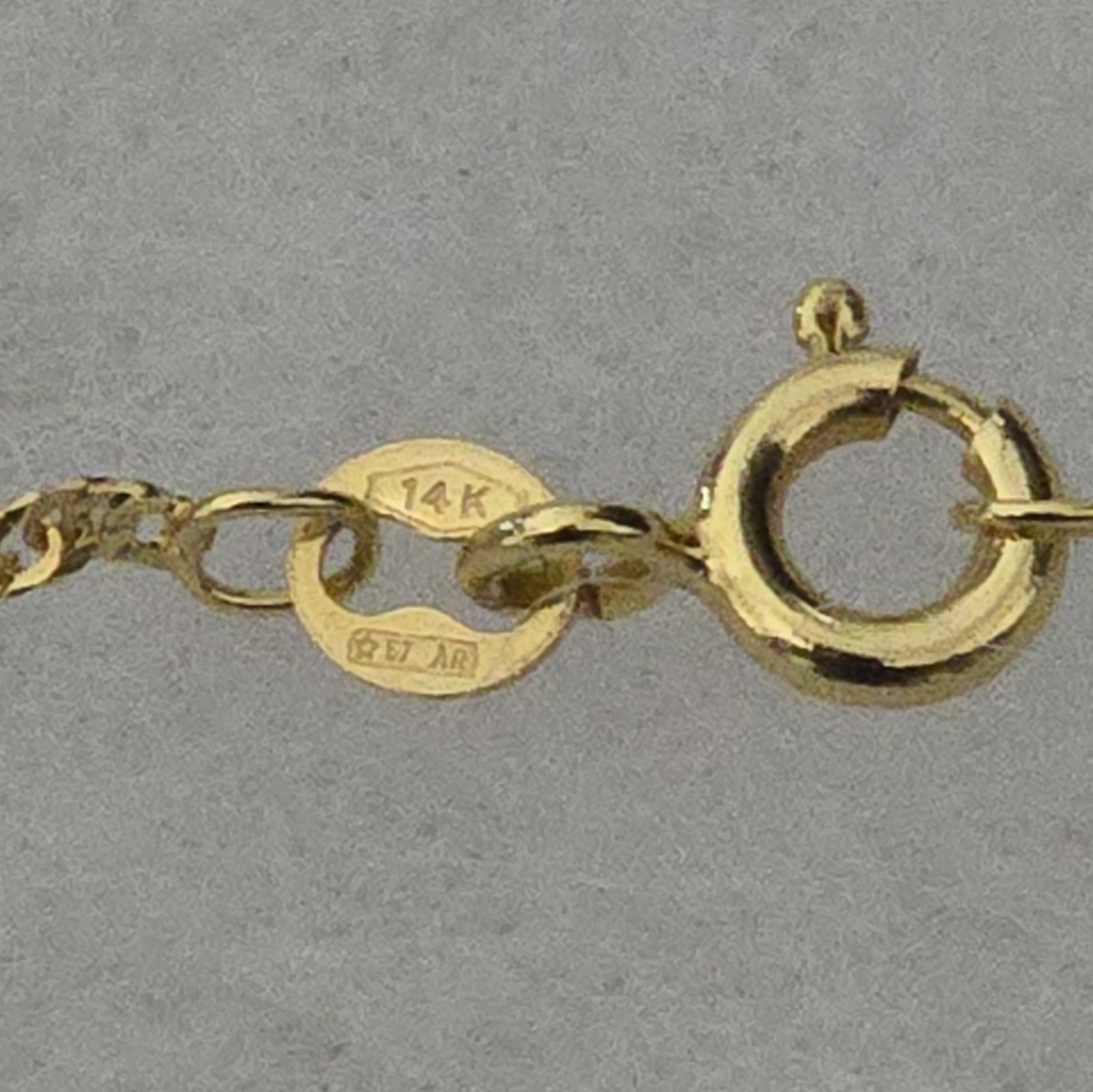 14K Yellow Gold #1 Grandma Heart Pendant, 14K Rope Chain Necklace Signed, 2g.
