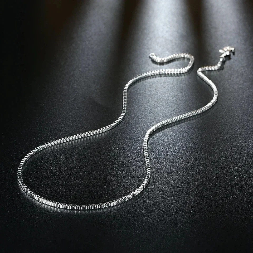 925 Sterling Silver Necklace 16/18/20/22/24 inches fine 1.5MM Box chain