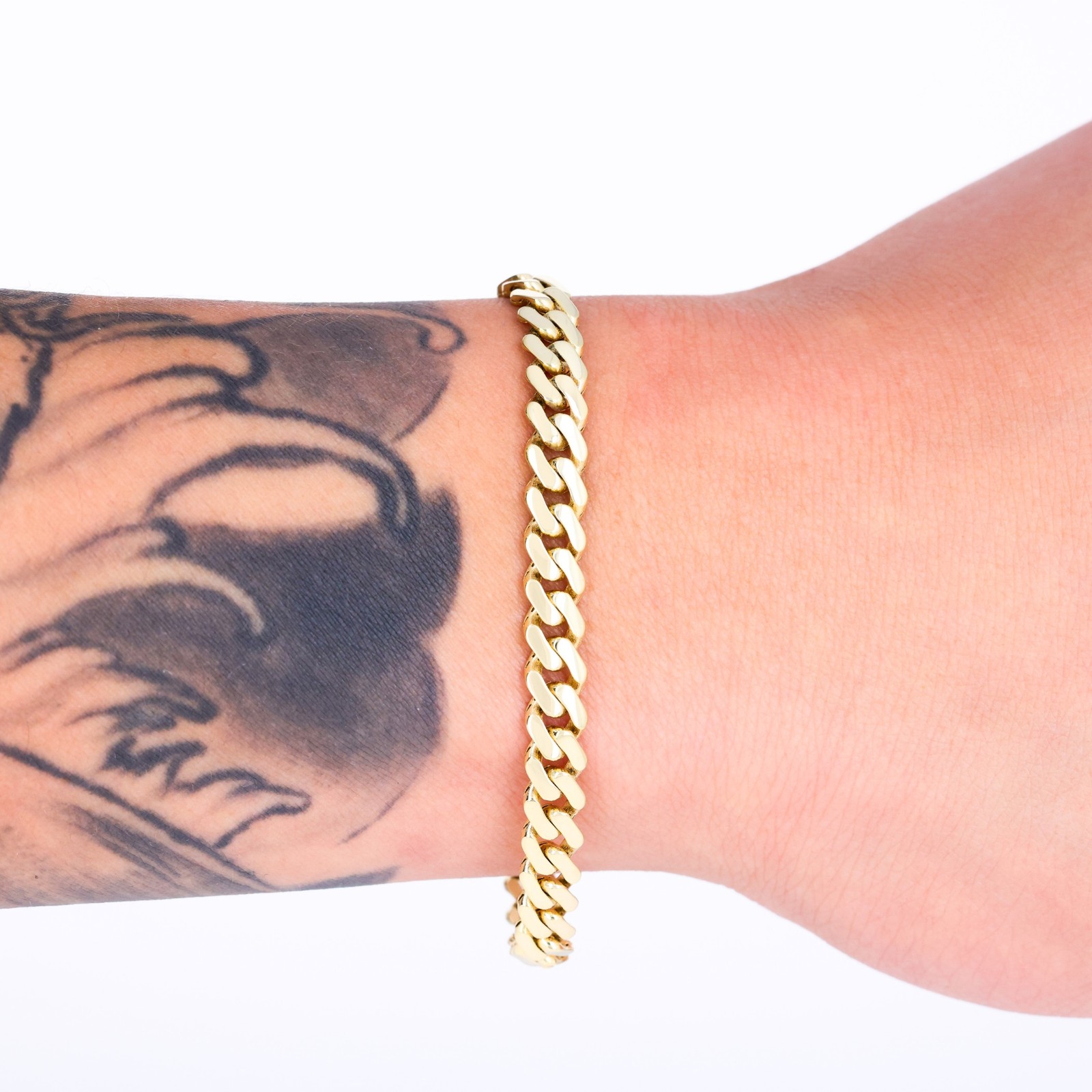 14k Yellow Gold Miami Cuban Royal Monaco Chain Bracelet 5mm-17mm 7″ 7.5″ 8″ 9″