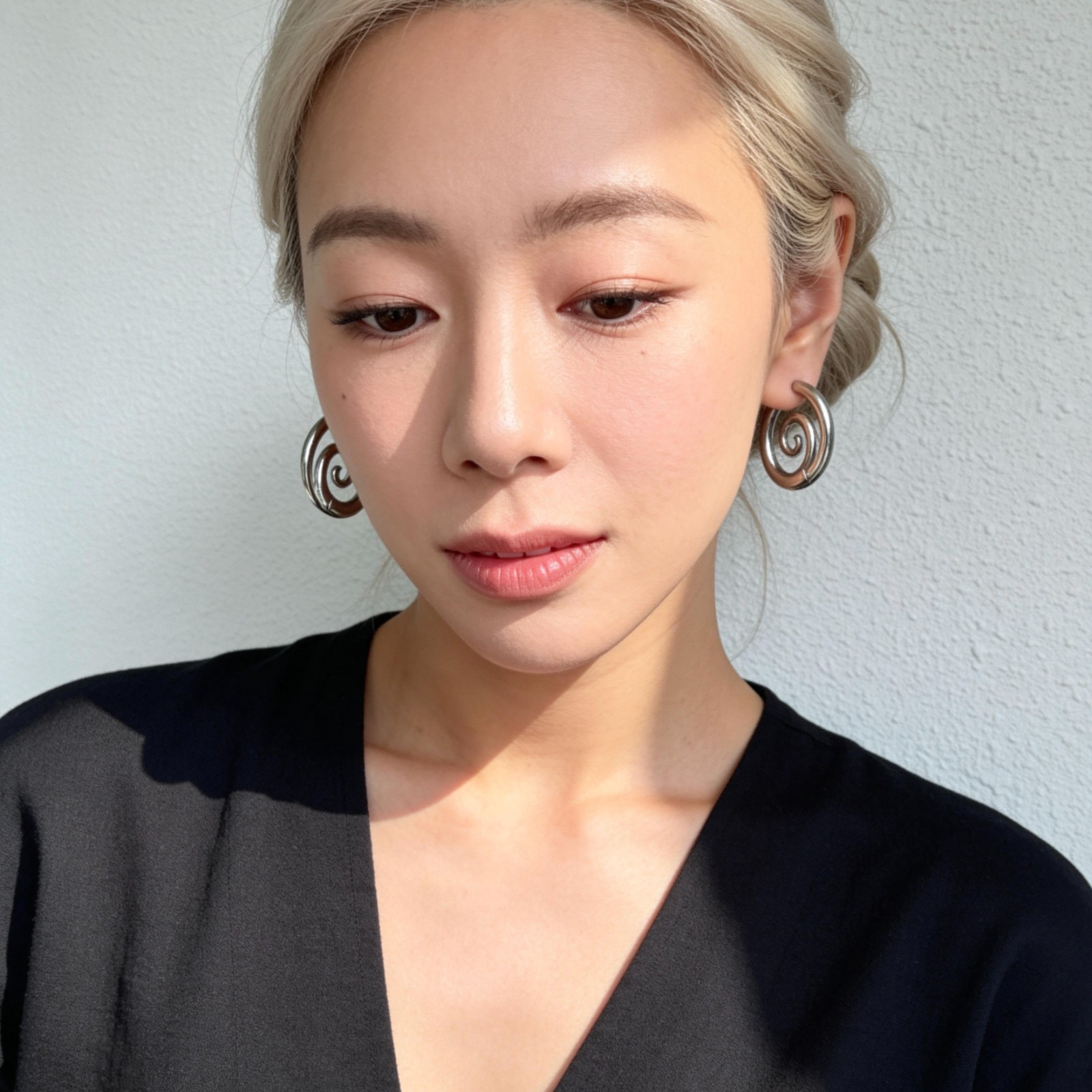 Silver Spiral Hoop Earrings