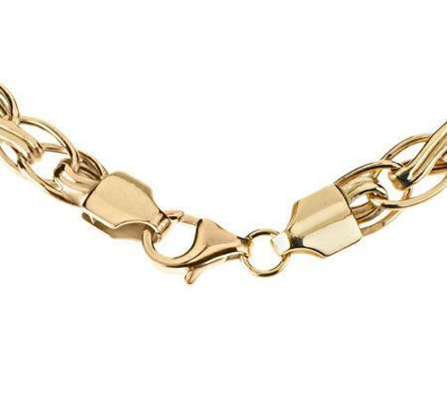 All Shiny Interlocked Corinthian Link Bracelet Genuine 14K Yellow Gold QVC