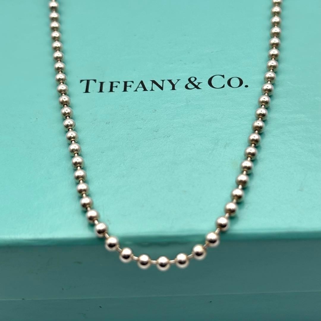Tiffany Co Vintage Ball Chain Necklace Silver 925 40cm 16 inch Excellent Japan