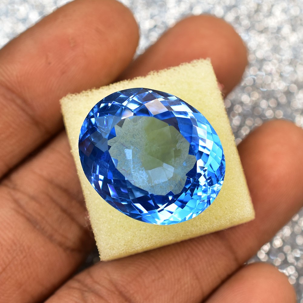 NATURAL Blue Sapphire CERTIFIED 38.80 Ct Perfect Oval Cut Loose Gemstone