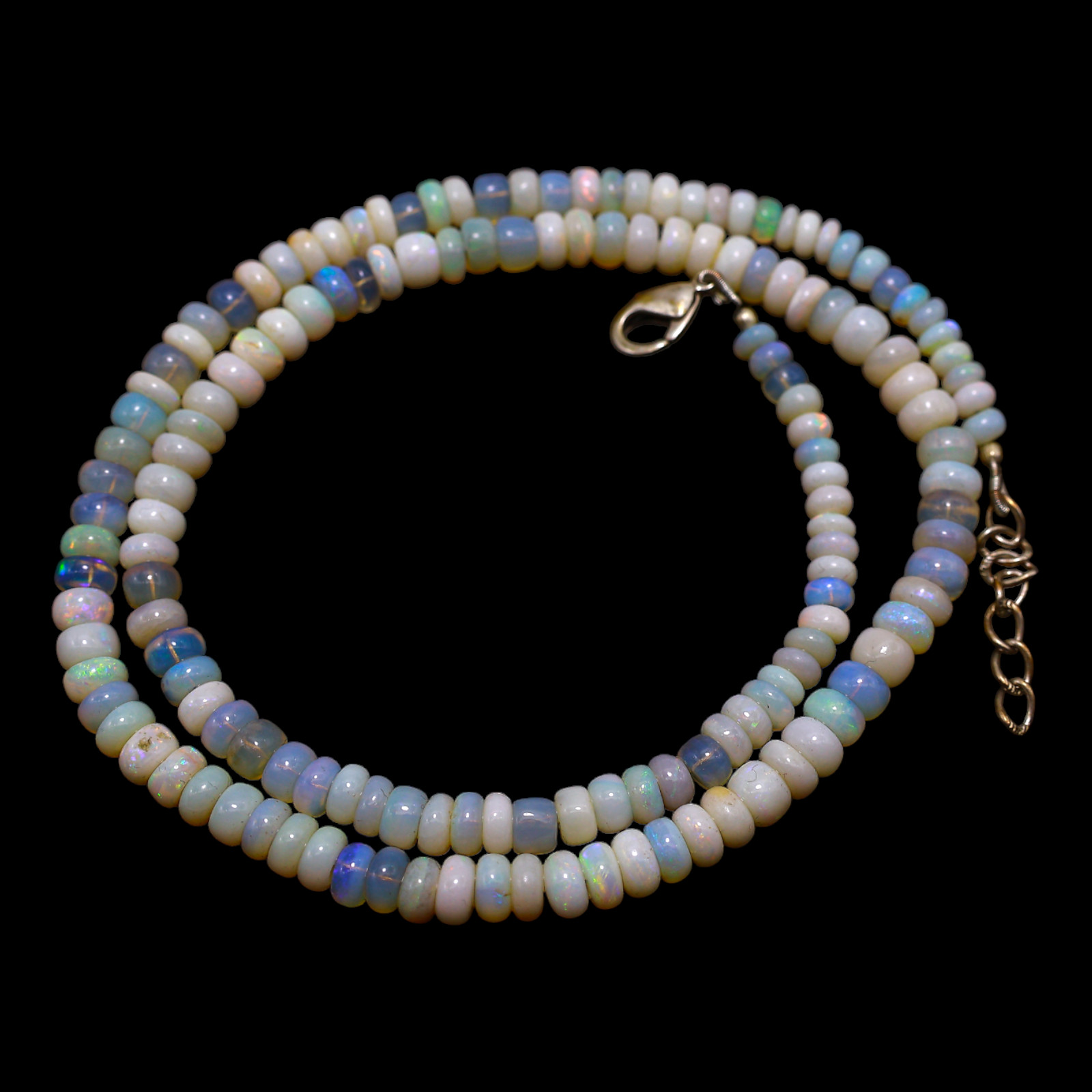 Rondelle Smooth 4X5 MM Fire Opal Beaded Not Applicable Art Deco Necklace Jewelry