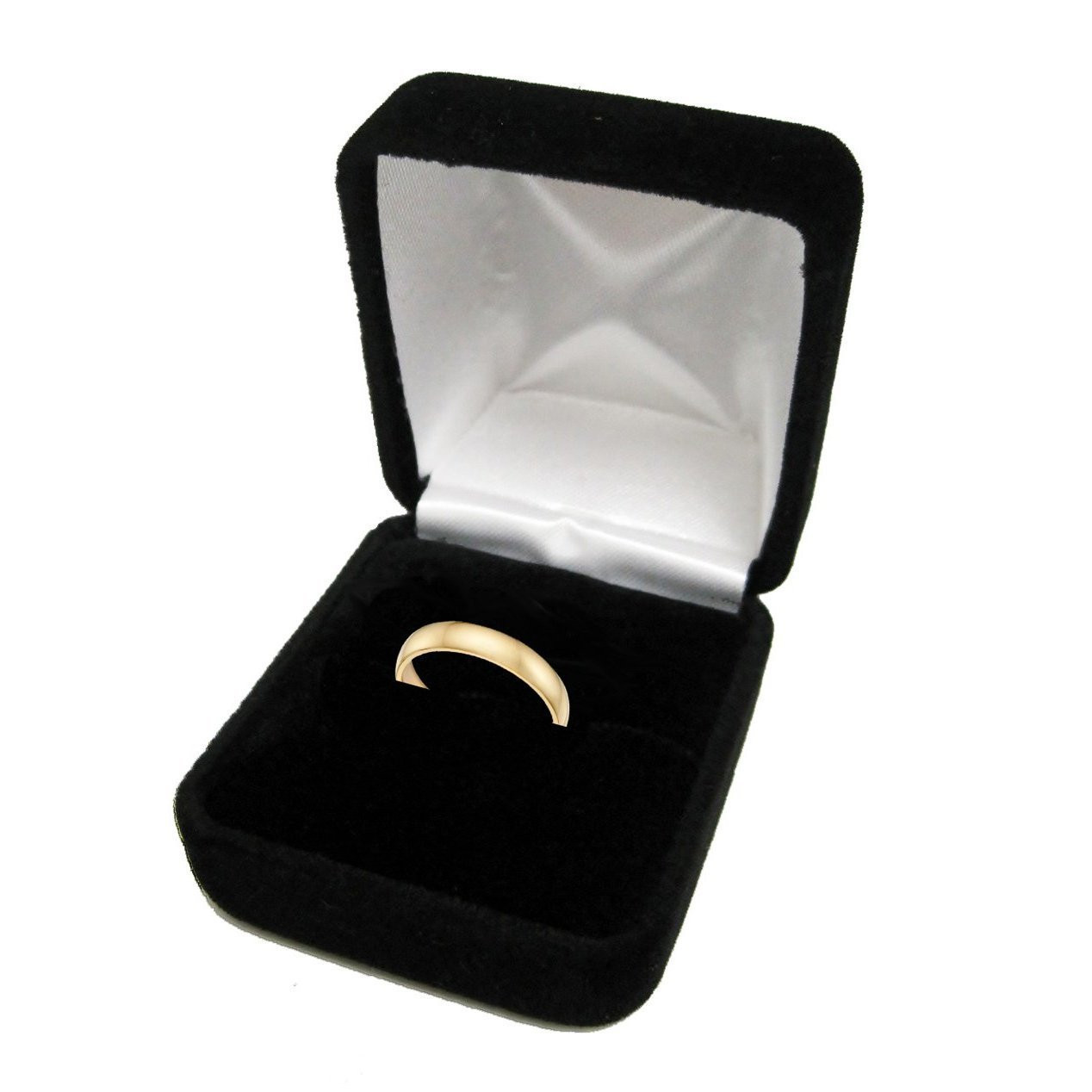 14K Solid Yellow Gold 4mm Comfort Fit Men’s and Women’s Wedding Band Ring