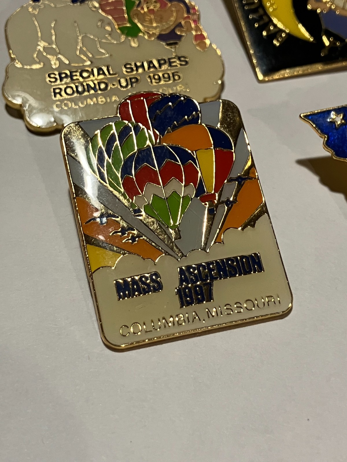 Vintage 1996 Columbia Missouri Hot Air Balloon Festival Pins