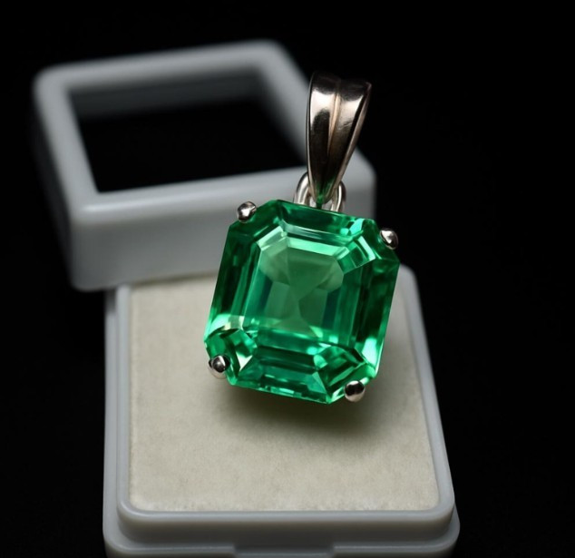 Natural Certified 25 Ct Green Sapphire Loose Gemstone 925 Solid Silver Pendant