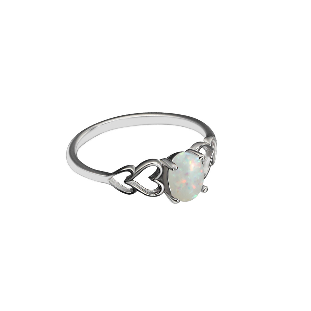 925 Silver Fashion Jewelry Opal CZ Women Wedding Engagement Party Ring Size 6-10