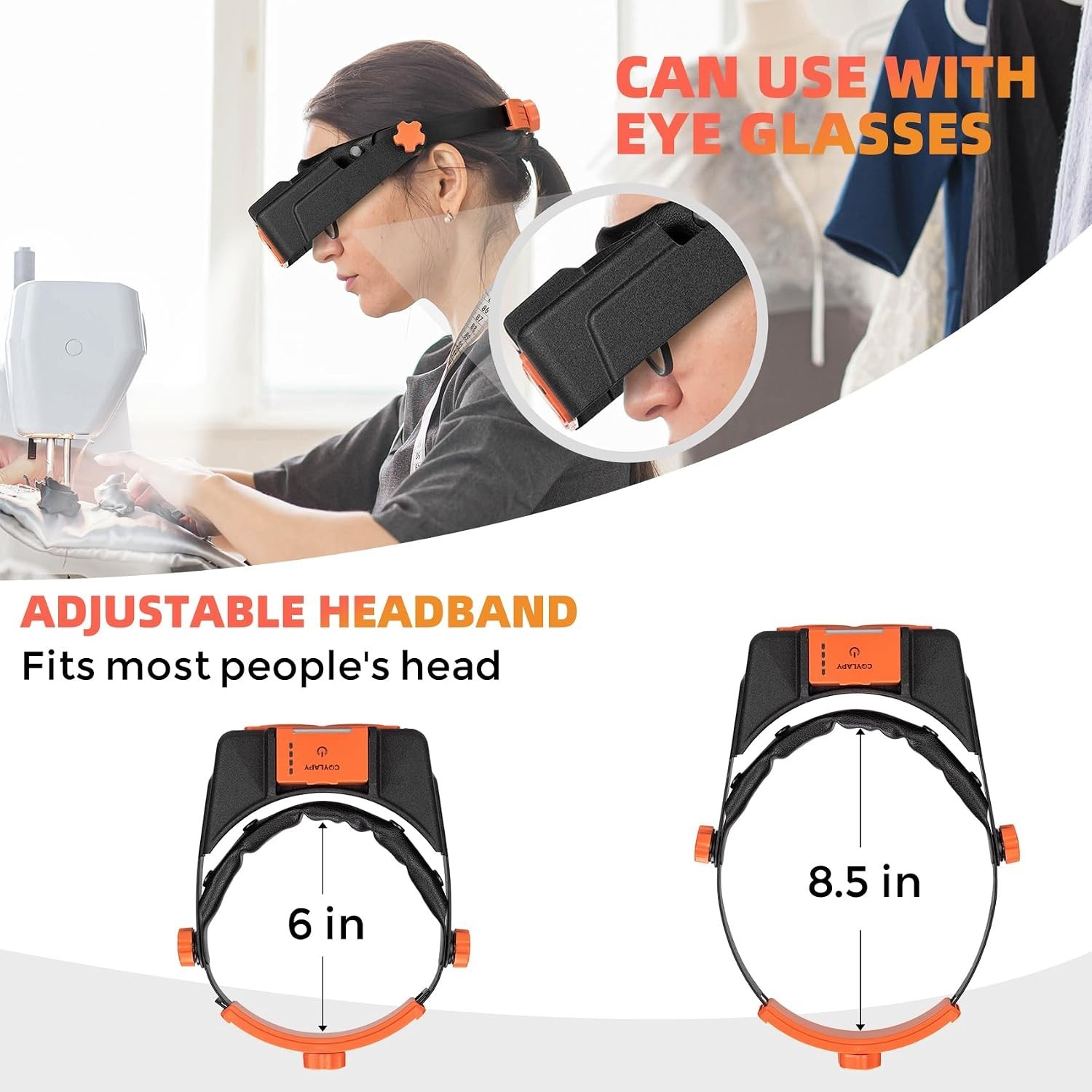 Headband Magnifier with Light Jeweler Magnifying Glass Loupe Visor Optivisor NEW