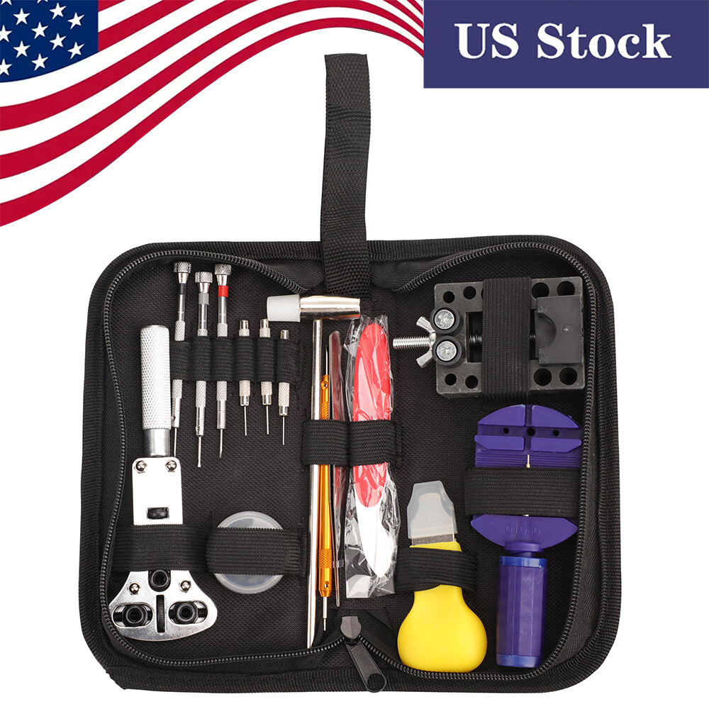 147 pcs Watch Repair Kit Watchmaker Back Case Remover Opener Link Pin Spring Bar