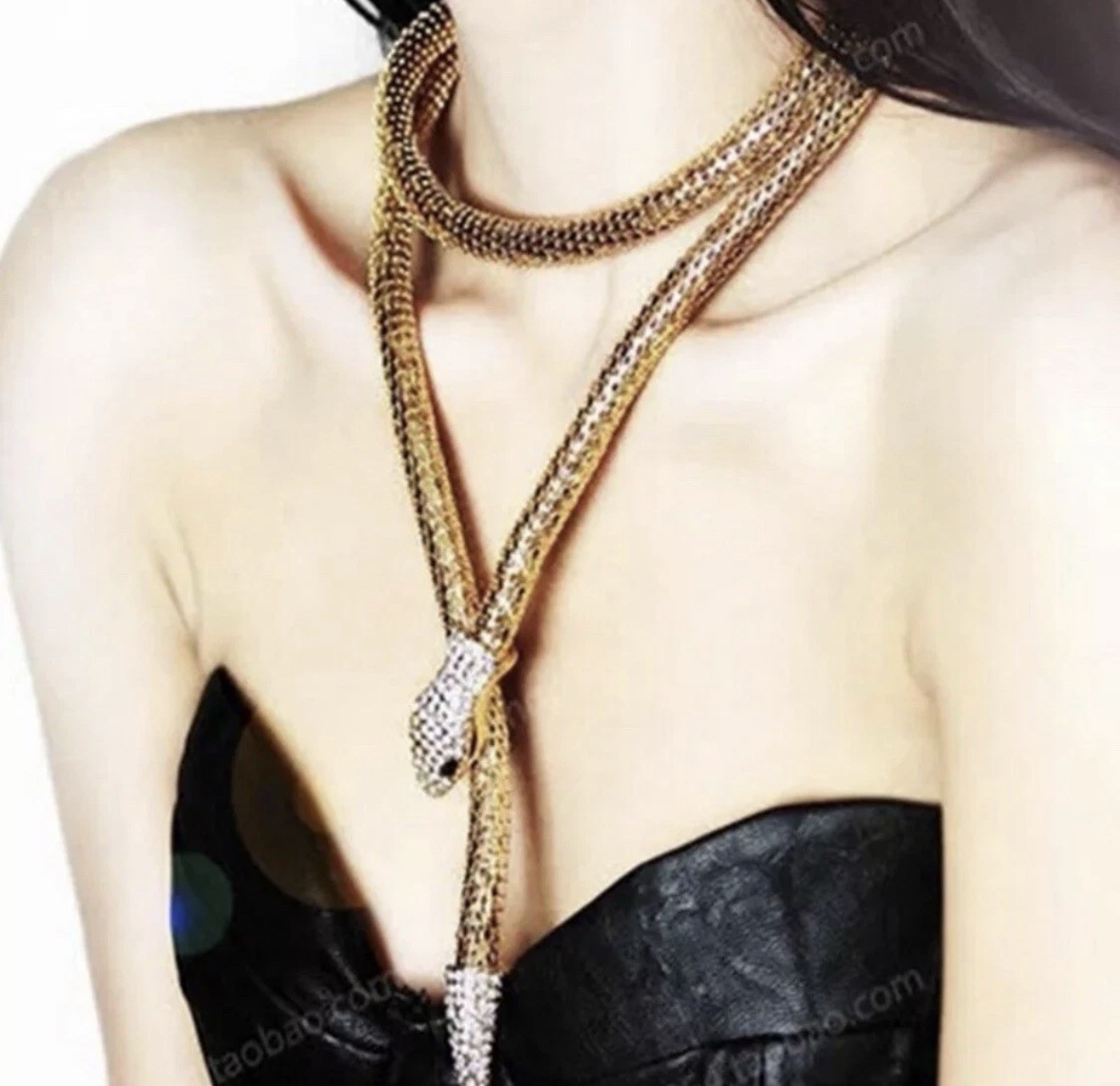 New Fashion Gold Tone Snake Shape Necklace