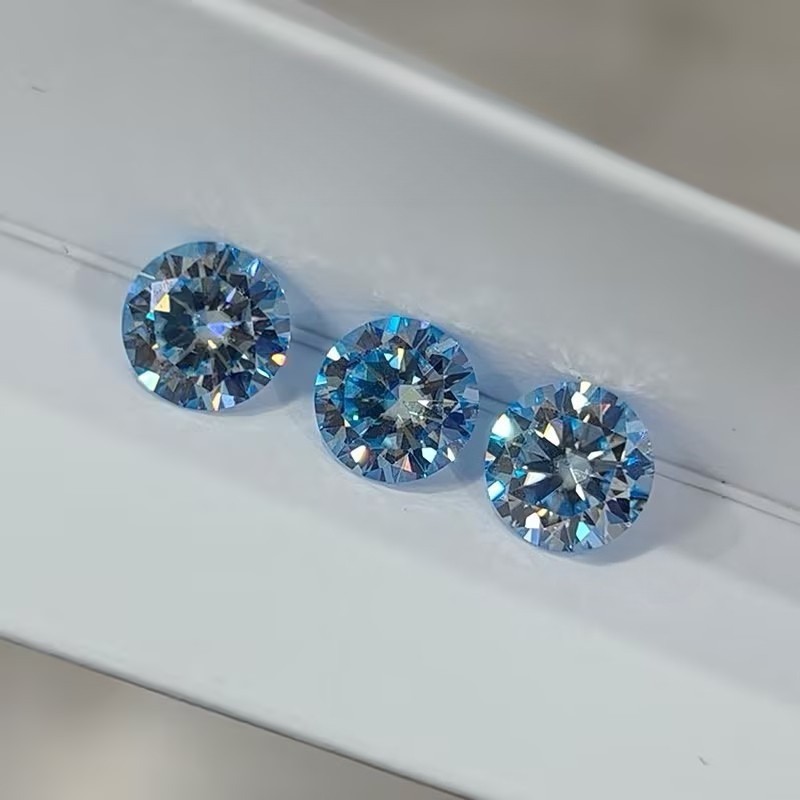 0.5-3ct Four Colors Moissanite Loose VVS1 Round Cut Bulk Gemstone For Setting