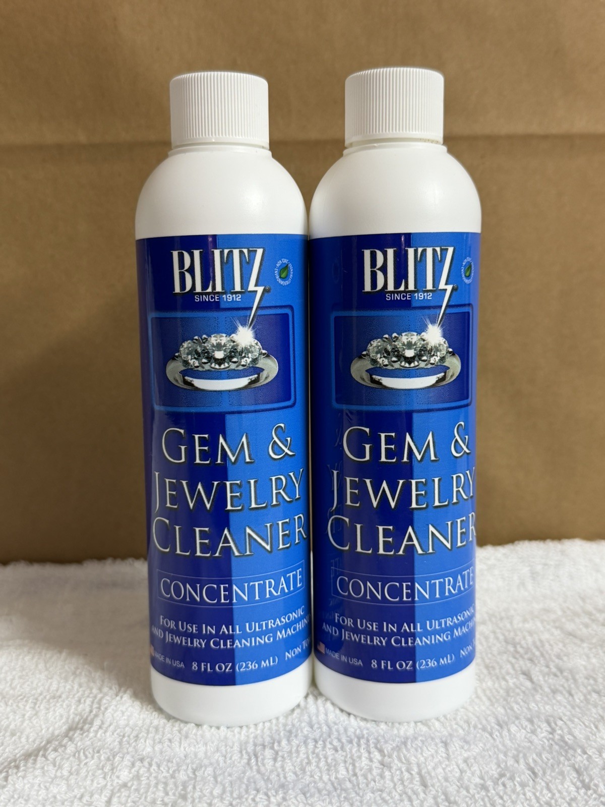 Blitz Gem & Jewelry Cleaner Concentrate 8 fl oz Non-Toxic for Gold & Diamond