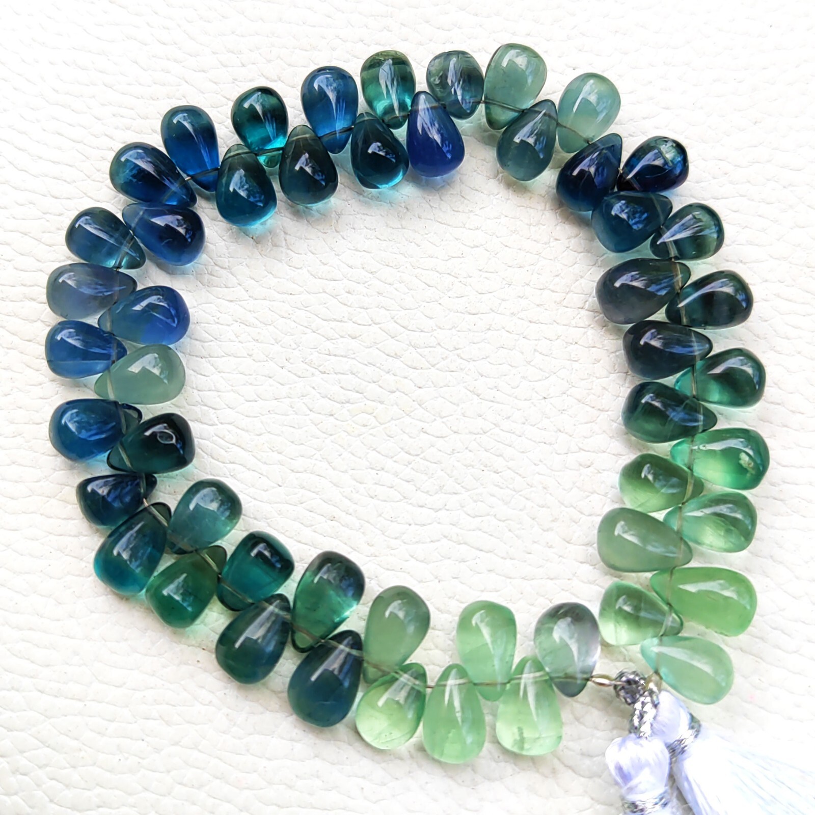 Natural Rainbow Fluorite Gem 10×6 mm Size Smooth Teardrop Beads 8″ Strand