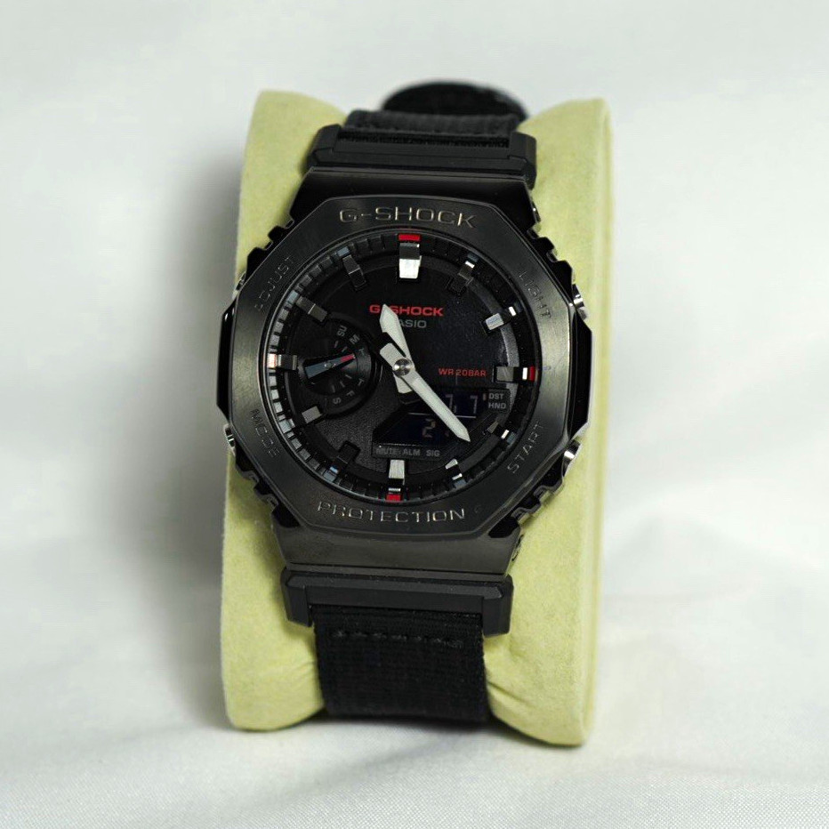 Casio G-SHOCK GM-2100CB Analog Quartz 200m Black Nylon Strap Octagon Case