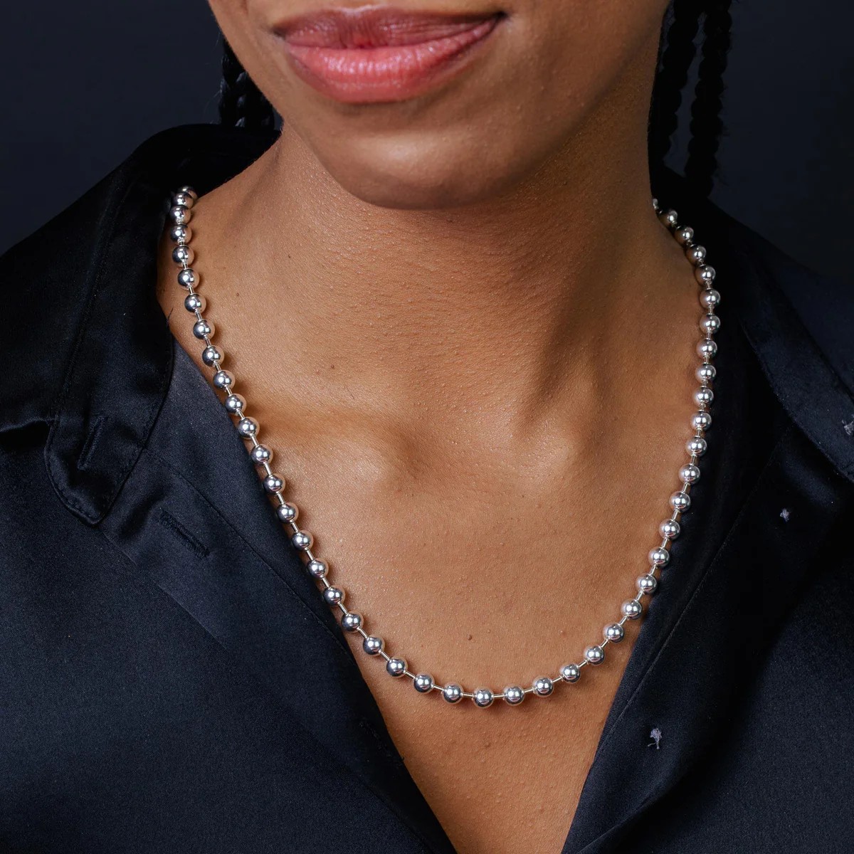 .925 Sterling Silver Bead Chain 1.5mm-4mm Rhodim Plated High Polish 16″-40″