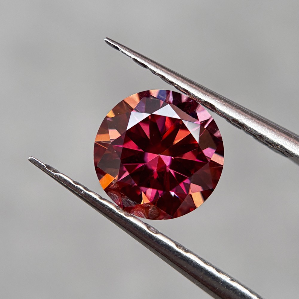 Watermelon red Color Round Shaped 1PCS 3.0mm 0.1ct-15mm 12ct Loose Moissanite