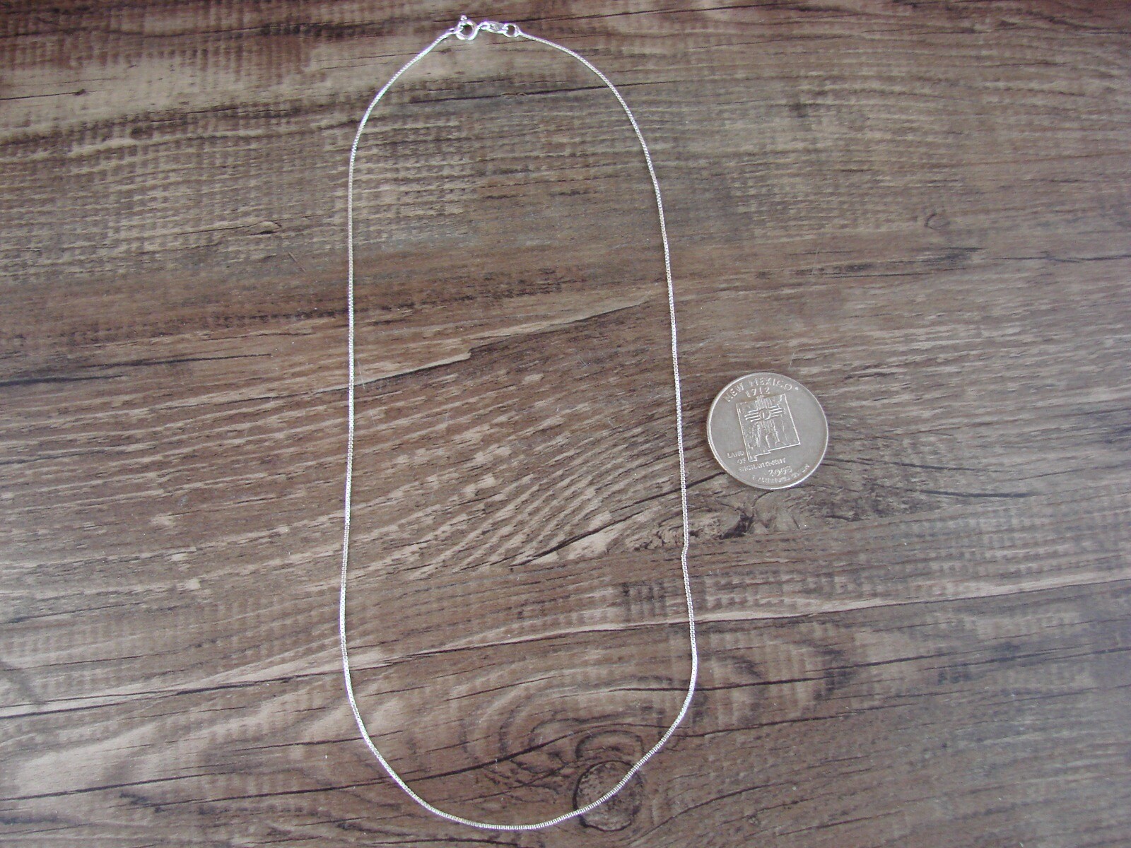 Southwestern Jewelry Sterling Silver Box Chain Necklace 16″ Long x 1 MM