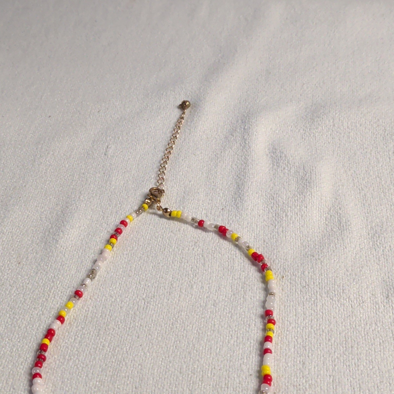 Multicolor Glass Beaded Necklace w/ Cable Chain Adjustable Lobster Clasp
