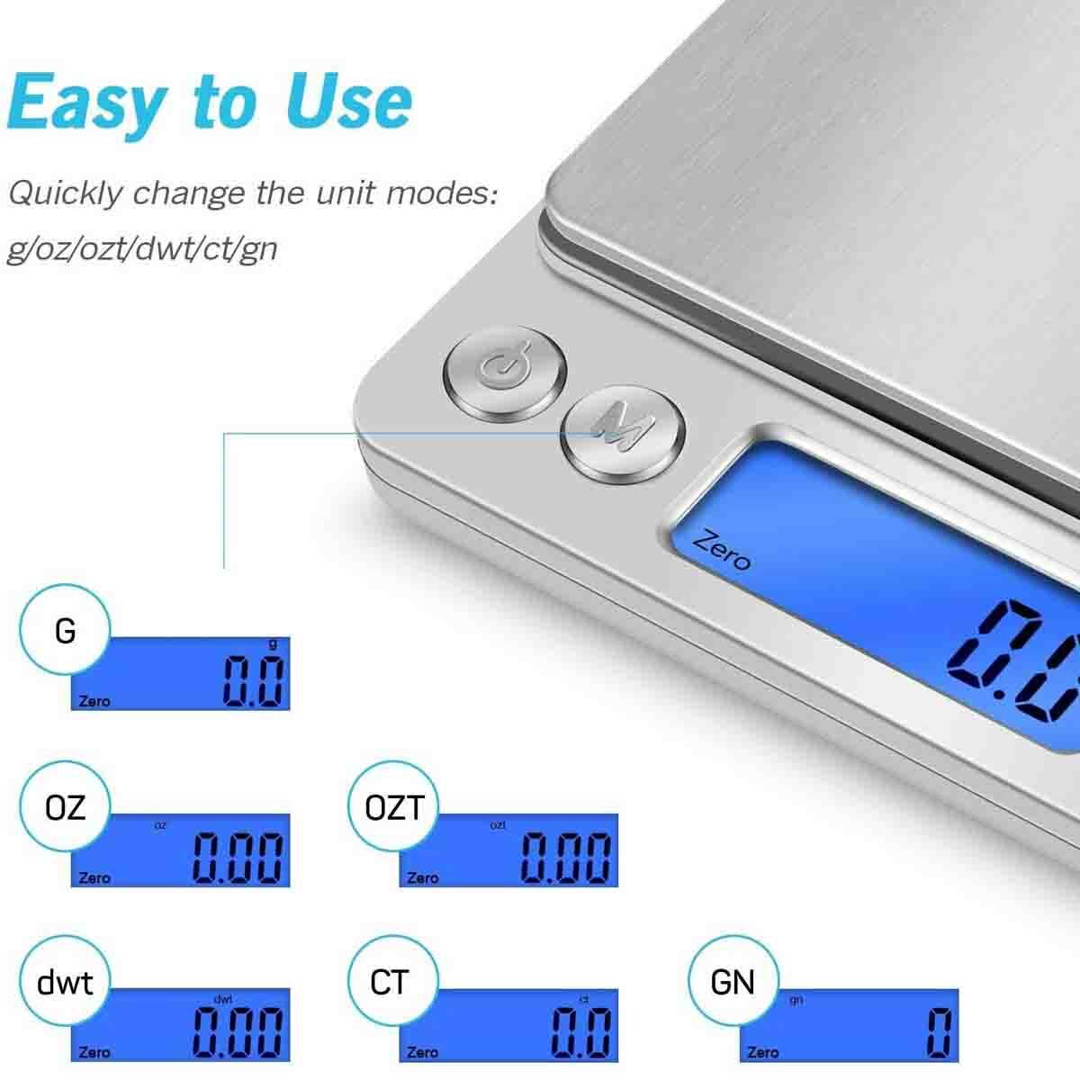 Jewelry and Kitchen Scale, with 0.1g (0.01 oz) Precision Weighing Technology