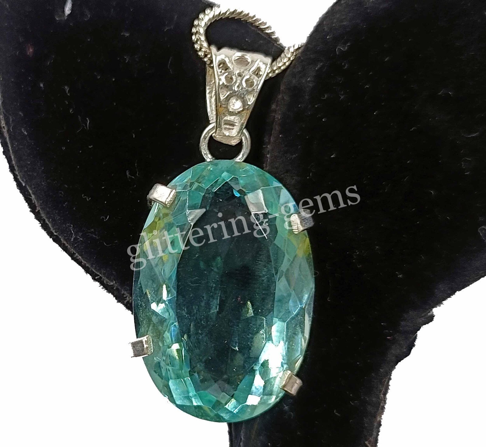 Natural IGL 66.65 Ct Oval Cut imperial Topaz 925 Solid Silver Pendant Gems NA