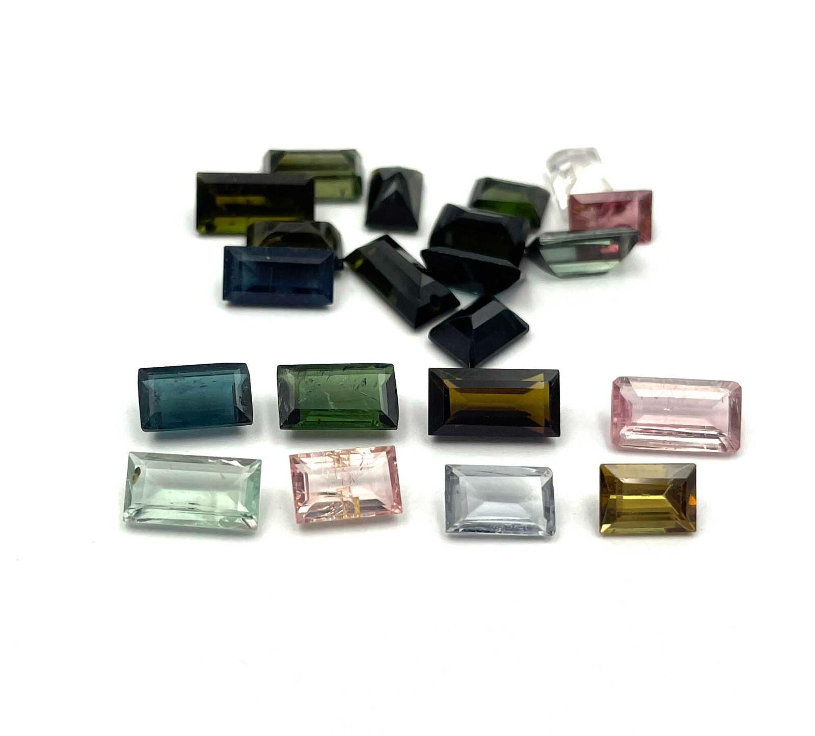 Natural Multi Tourmaline Baguette Cut Loose Gemstone Lot 5 Pcs 5*7-5*10 MM 6 CT