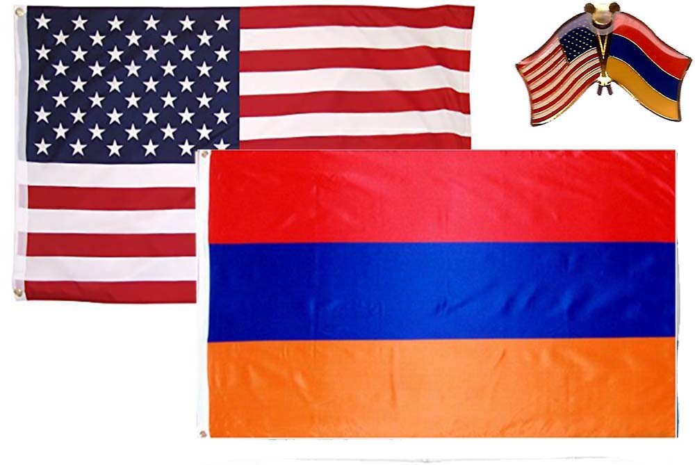 Wholesale Combo USA & Armenia Country 2×3 2’x3′ Flag & Friendship Lapel Pin