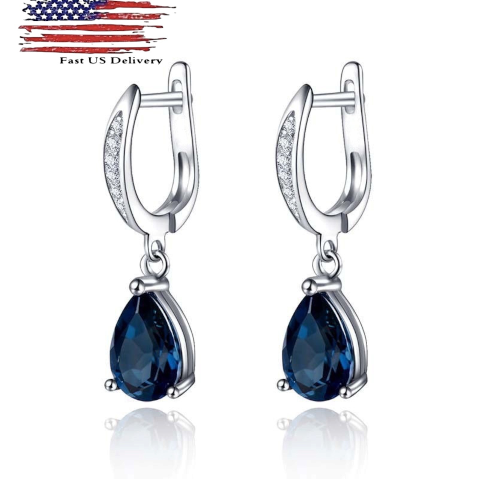 Fashion Silver Plated Drop Earrings for Women cubic zirconia Jewelry C15