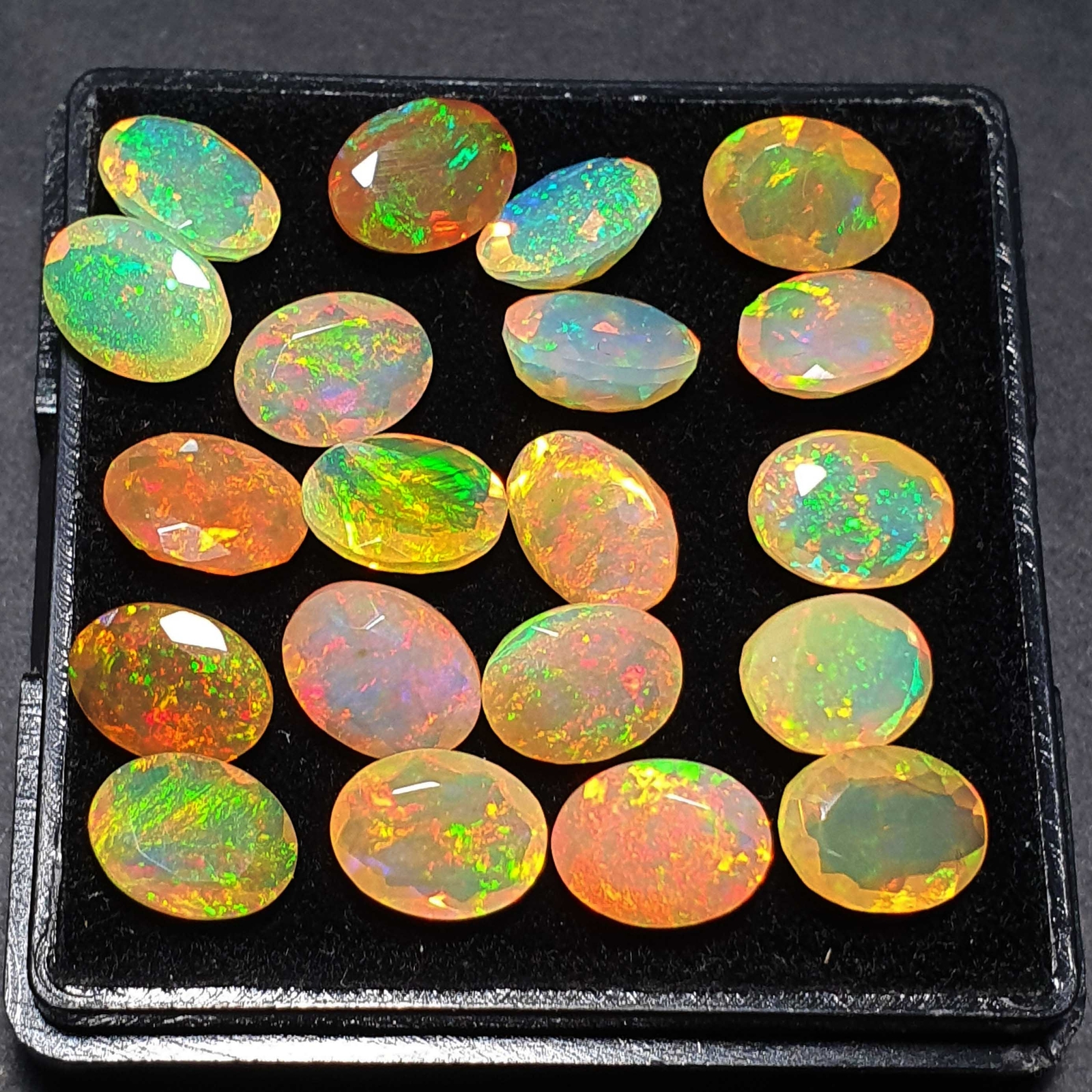 Natural Ethiopian Opal Cut Multi Fire Opal Loose Gemstone Lot 15 Pcs 6×8 MM 10CT