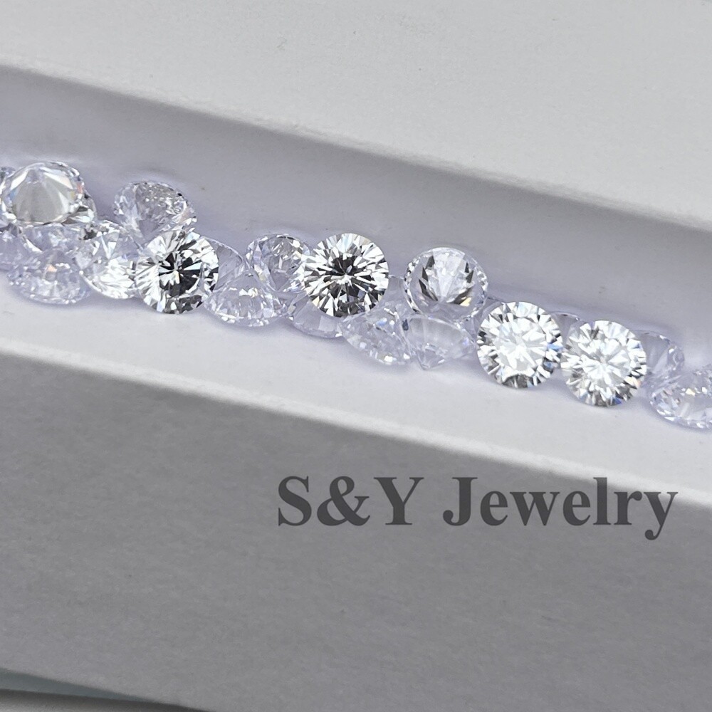 Best Quality Wholesale CZ Stone 1000PCS Loose Cubic Zirconia Round Shaped White