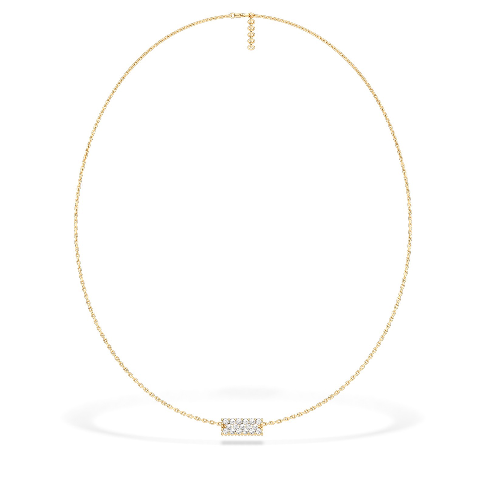 IGI Certified Round Cut Natural/Lab Grown Diamond Bar Necklace 10K 14K 18K Gold
