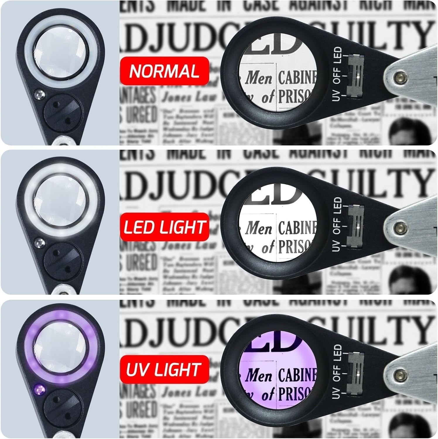 Gain Express Jewelers Loupe Magnifier, Jewelry Loop Magnifier with Light, Hastin