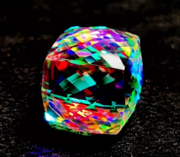 Rainbow Color Natural Mystic Topaz Fancy Cube Cut 200 Ct+ EGL Certified Gemstone