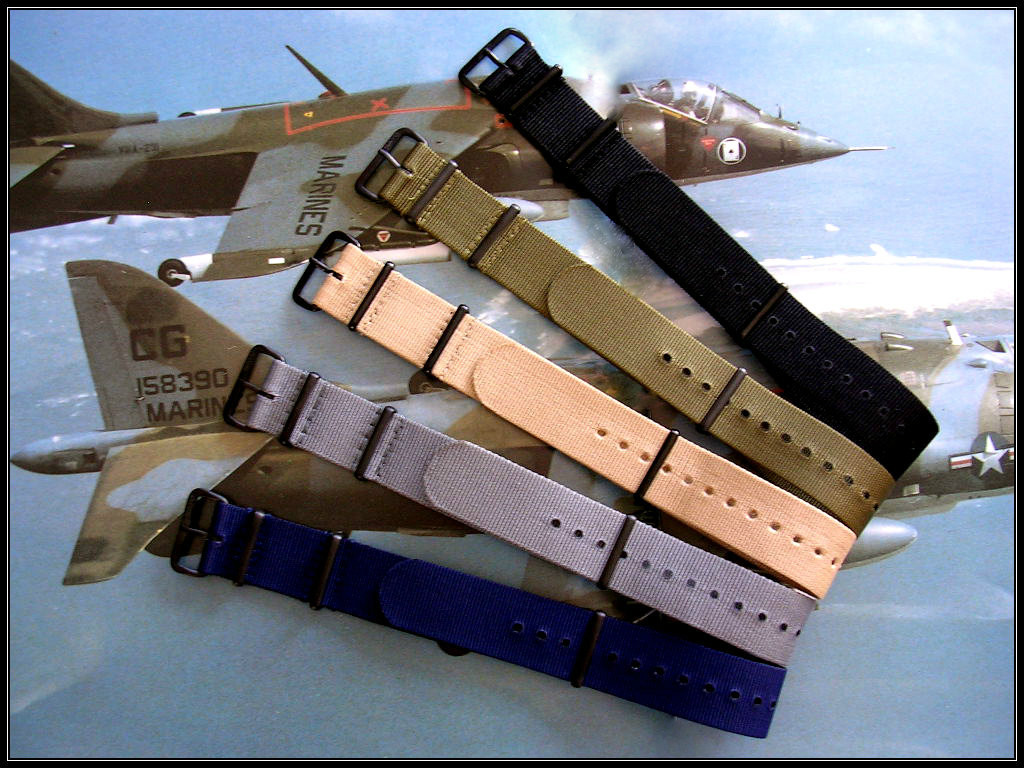 24mm Green NATO G10 PVD Premium Nylon watch band strap RAF IW SUISSE 18 19 20 22