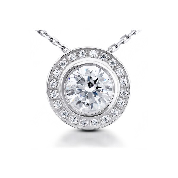 0.52ct tw I SI1 Round Cut Earth Mined Certified Diamonds Platinum Halo Pendant