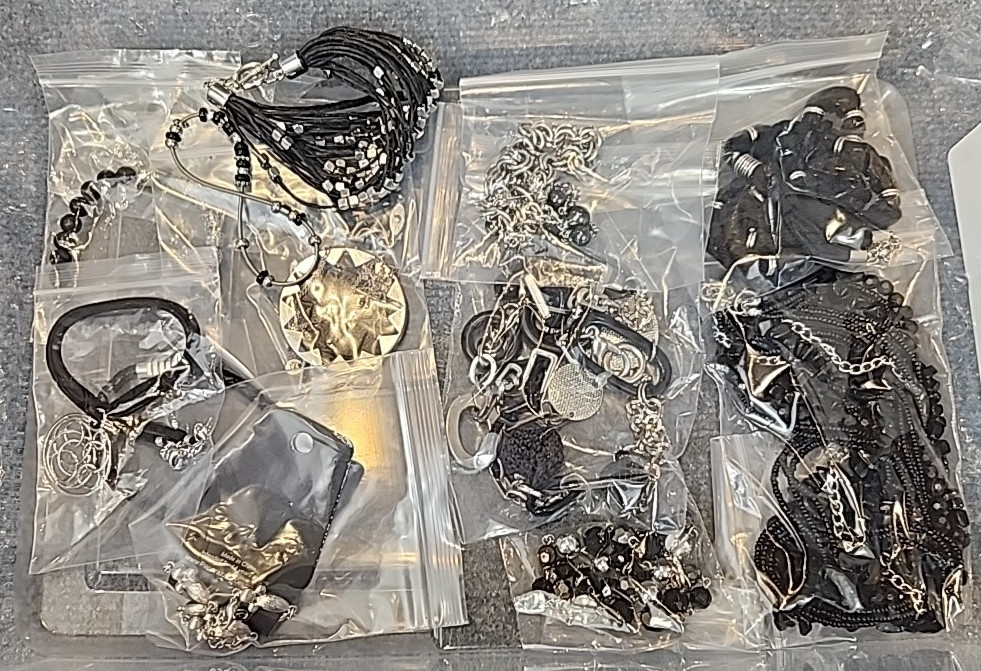 Jewelry Wearable Black & Silver Collection 5 Lbs Lot #3788 See Description